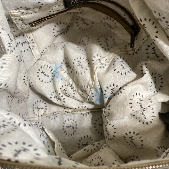 Myra Anthropologie Bag Naive Crossbody Canvas Leather women large boho retro y2k - Picture 12 of 14